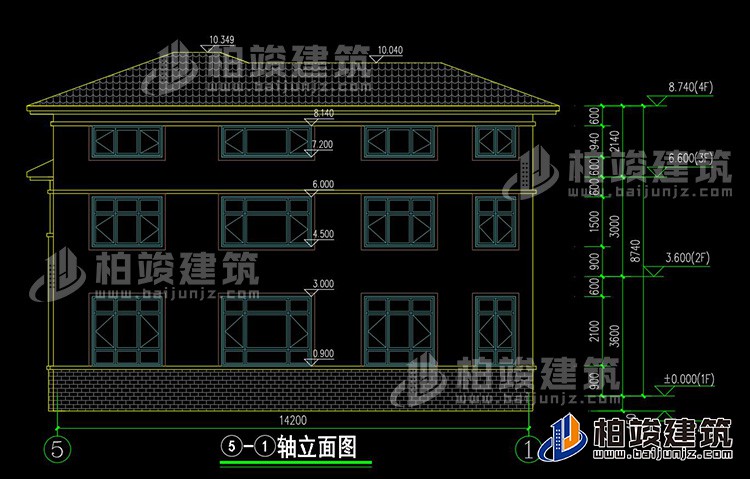 背立面图