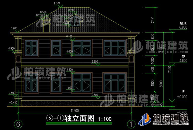 背立面图